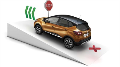 Renault CAPTUR - Schéma d'une voiture démarrant en côte