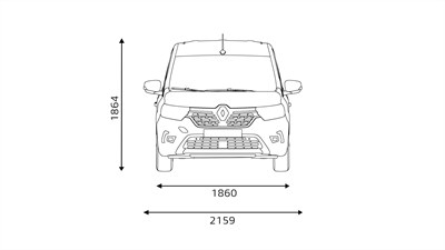 Nouveau Renault Kangoo Van E-Tech electric - dimensions face avant