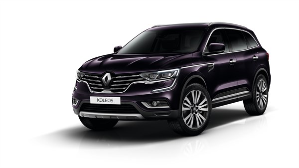 Renault KOLEOS INITIALE PARIS - véhicule noir améthyste - vue 3/4 avant gauche en 3D